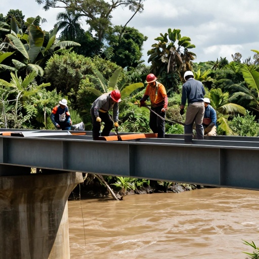Prefectura del Guayas construirá nuevo puente metálico sobre el río Macul para mejorar conectividad