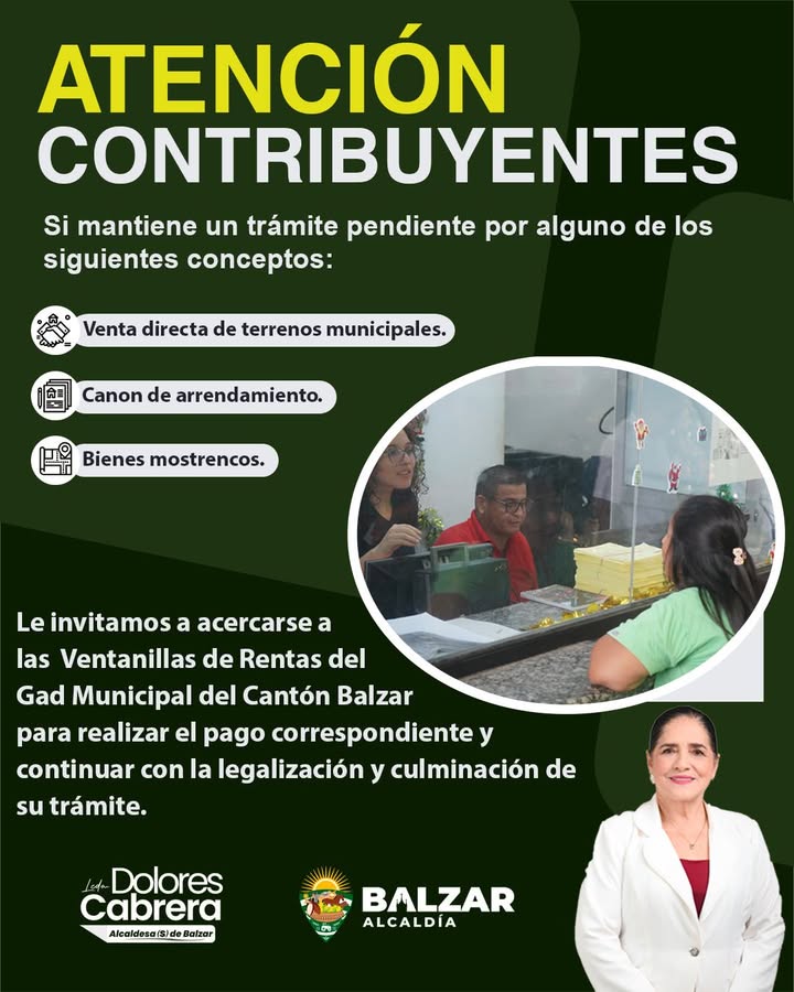 Alcaldía de Balzar habilita ventanillas para regularizar trámites pendientes de terrenos y canon