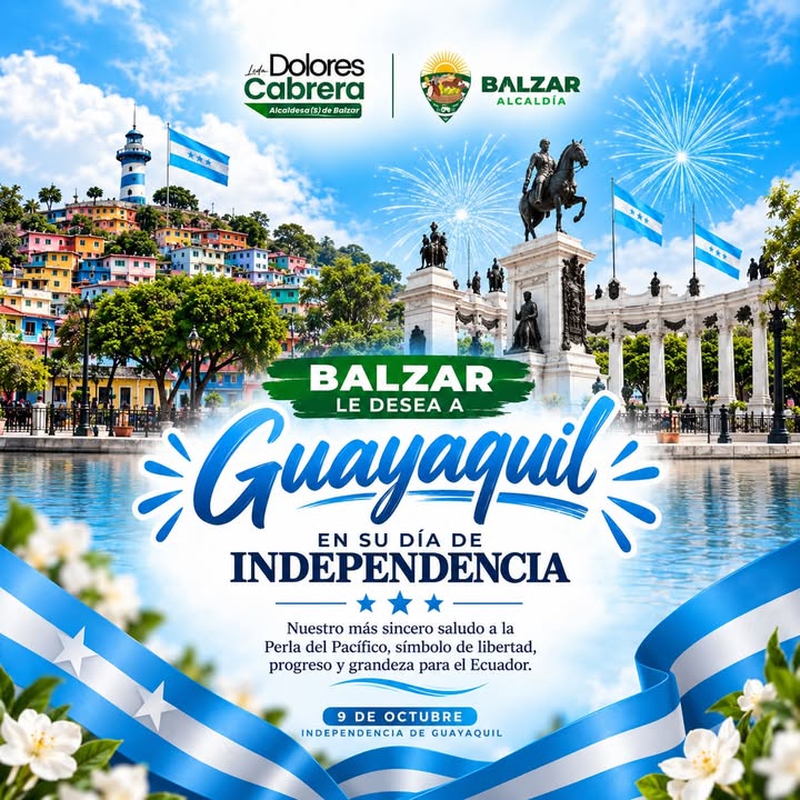 Alcaldía de Balzar saludó a Guayaquil por el aniversario del cantón Yaguachi