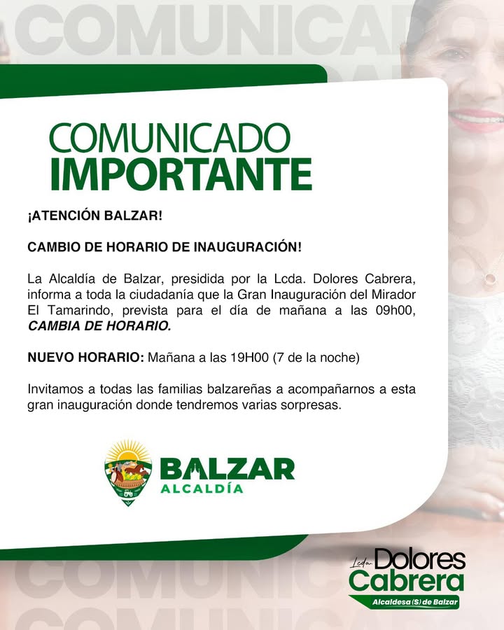 Alcaldía de Balzar emite comunicado oficial sobre gestión municipal