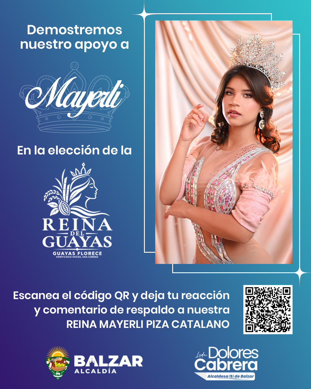 Municipio de Balzar impulsa apoyo a Mayerli en Reina del Guayas 2026