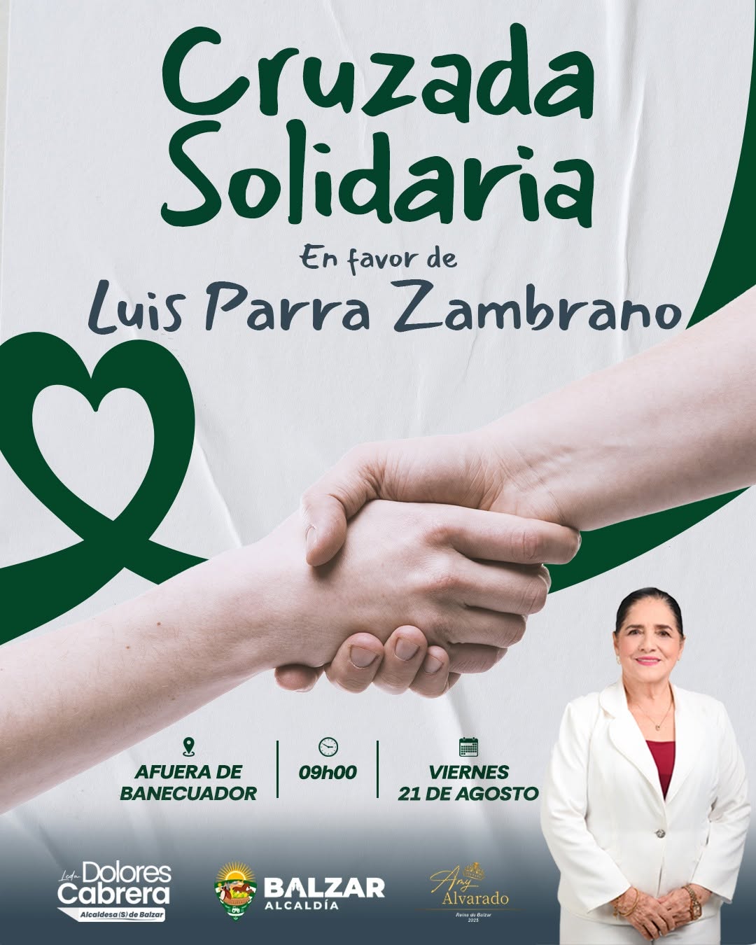 Balzar se une: Ciudadanos apoyan Cruzada Solidaria por Luis Parra Zambrano