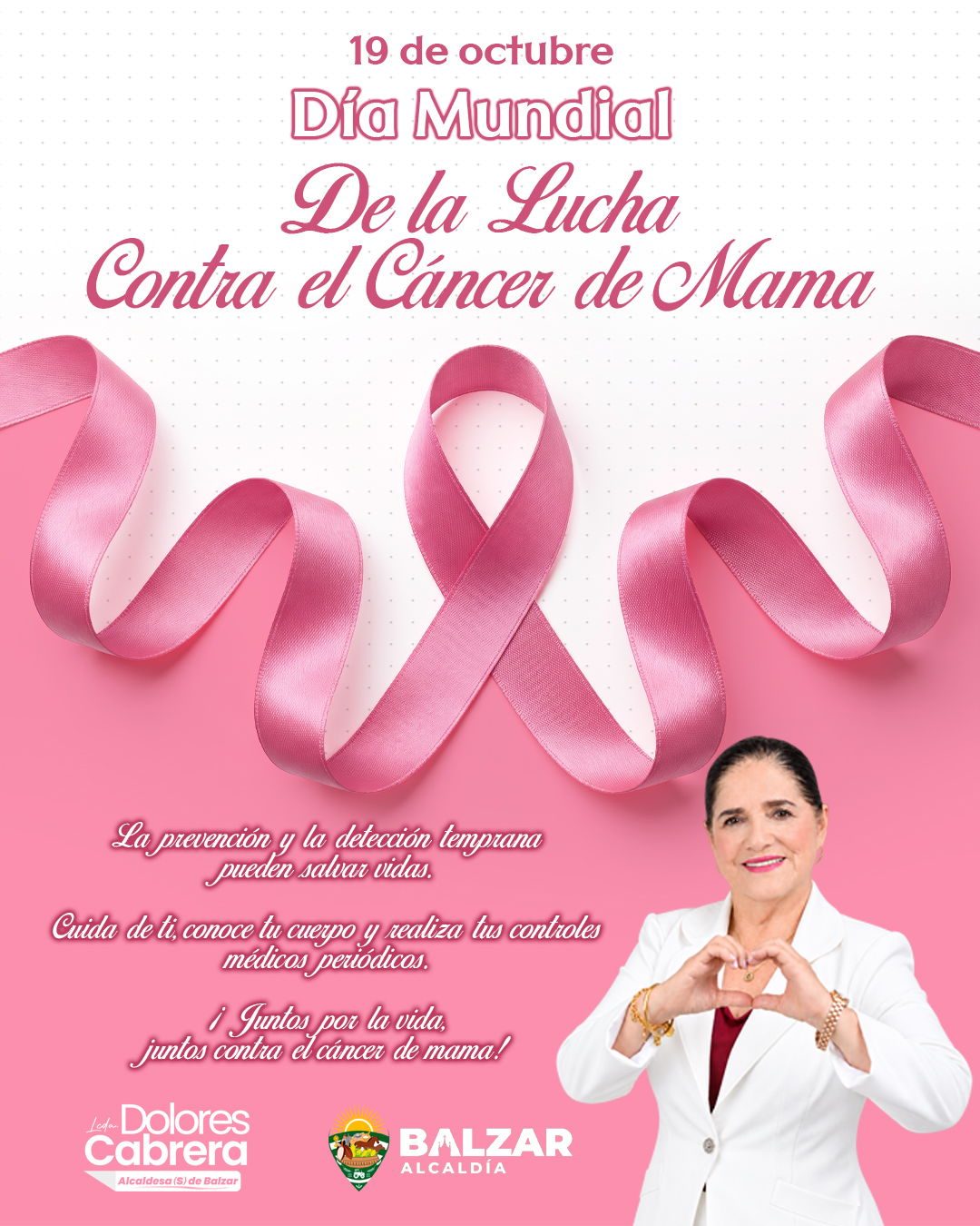 Alcaldía de Balzar promueve prevención del cáncer de mama este 19 de octubre