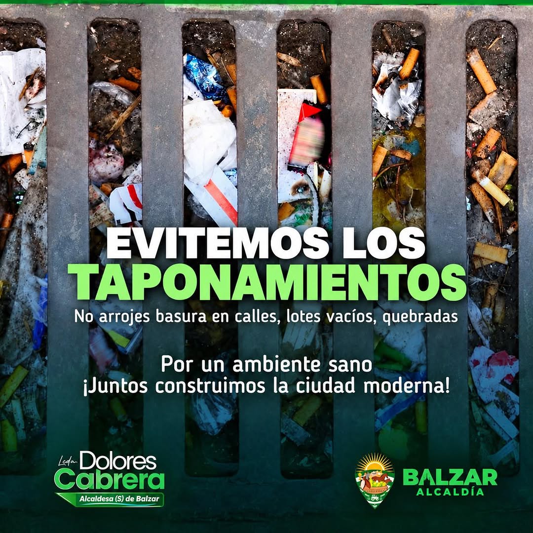 Balzar alerta sobre taponamientos y riesgos de inundación por basura en las calles