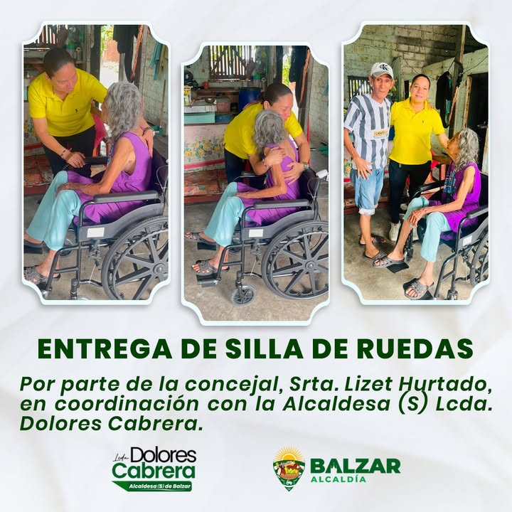 Alcaldía de Balzar entrega sillas de ruedas y fortalece el apoyo a adultos mayores